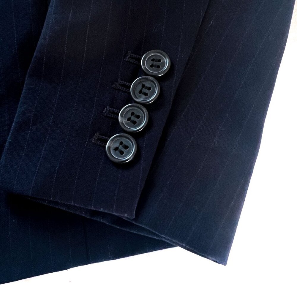 J. Crew Suiting Wool Navy Pinstripe Jacket Blazer Sz 6 - Picture 4 of 13